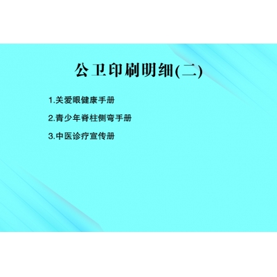 公卫印刷明细（二）